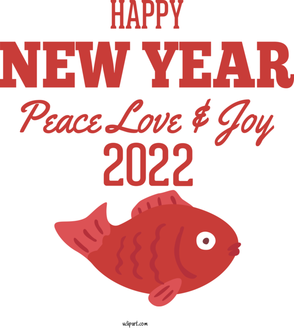 Free Holidays Logo Line Fish For New Year 2022 Clipart Transparent Background