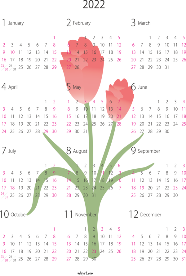 Free Life Flower Calendar System Petal For Yearly Calendar Clipart Transparent Background