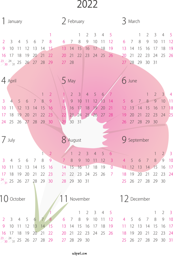 Free Life Calendar System Design Line For Yearly Calendar Clipart Transparent Background