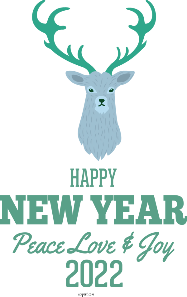 Free Holidays Reindeer Logo Design For New Year 2022 Clipart Transparent Background