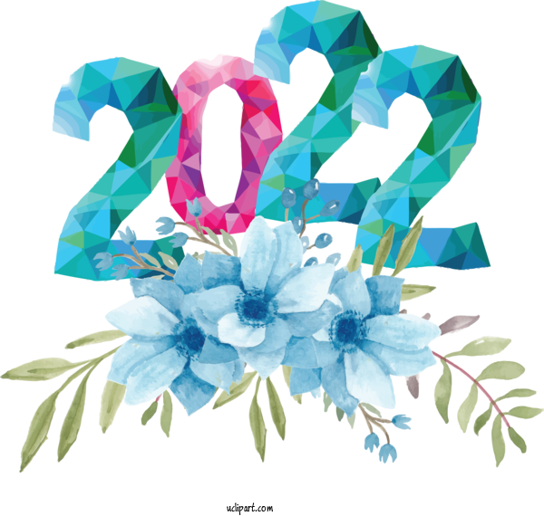 Free Holidays Leaf Floral Design Design For New Year 2022 Clipart Transparent Background