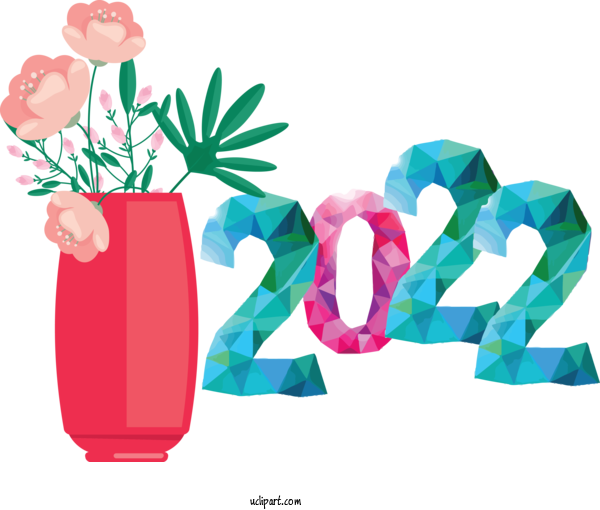 Free Holidays Flower Design Drawing For New Year 2022 Clipart Transparent Background
