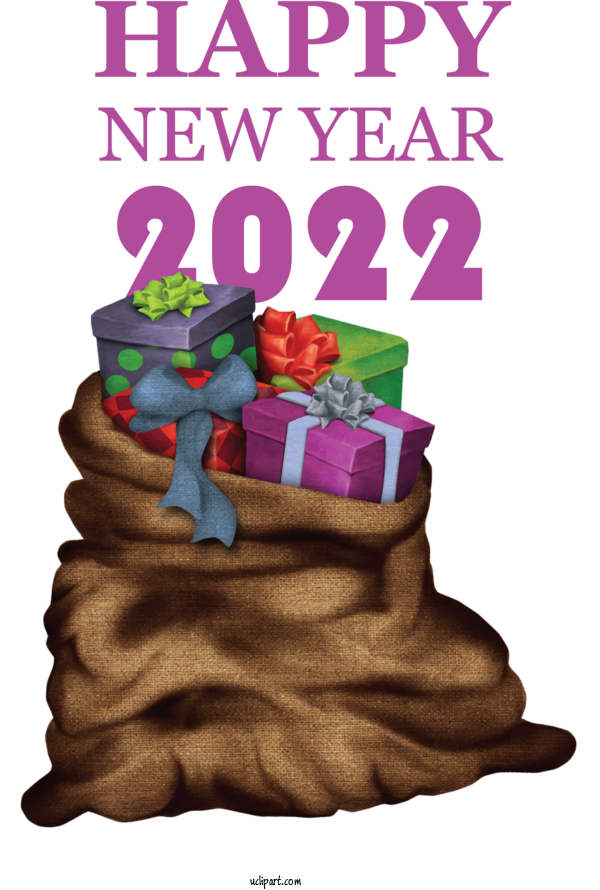Free Holidays Gunny Sack Bag Burlap Fabric For New Year 2022 Clipart Transparent Background
