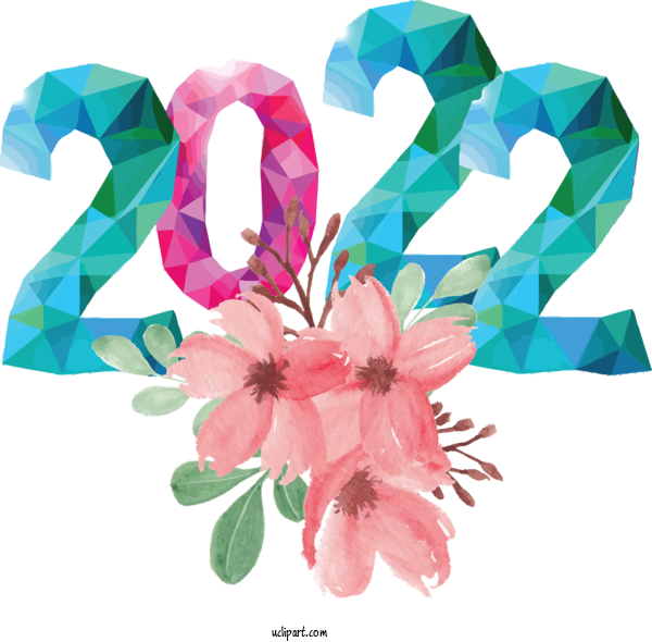 Free Holidays Cut Flowers Leaf Floral Design For New Year 2022 Clipart Transparent Background
