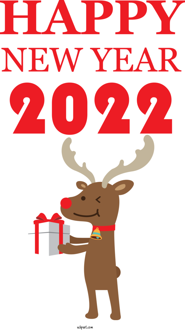 Free Holidays Reindeer Deer LON:0JJW For New Year 2022 Clipart Transparent Background