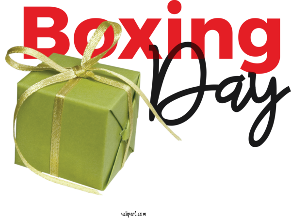 Free Holidays Design Font Gift For Boxing Day Clipart Transparent Background