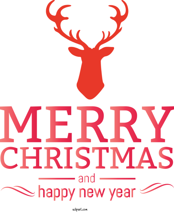 Free Holidays Reindeer Logo Line For Christmas Clipart Transparent Background