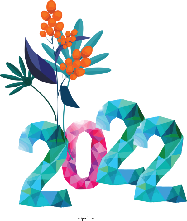 Free Holidays Flower Vase Floral Design For New Year 2022 Clipart Transparent Background