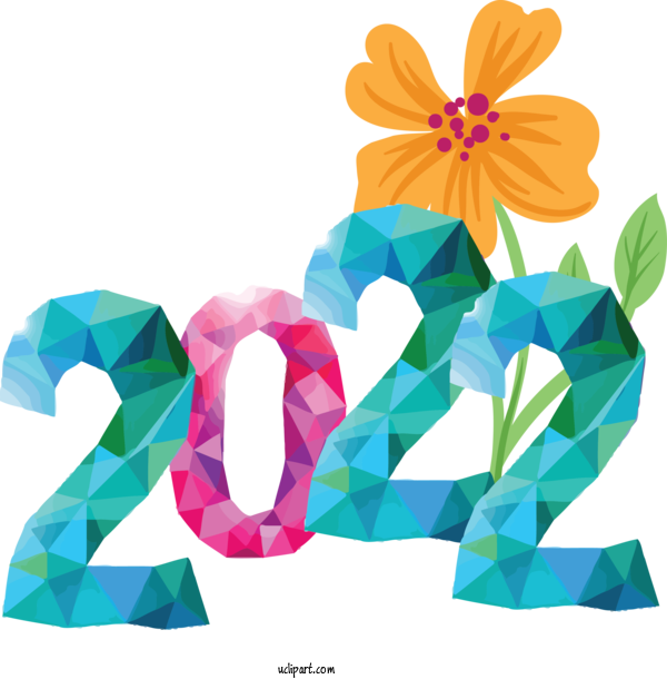 Free Holidays Design Flower Petal For New Year 2022 Clipart Transparent Background