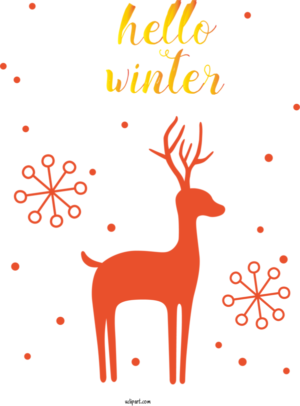 Free Nature Reindeer Deer Painting For Winter Clipart Transparent Background