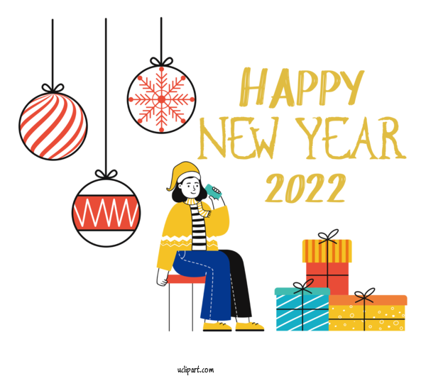 Free Holidays Drawing Cartoon Marketing For New Year 2022 Clipart Transparent Background