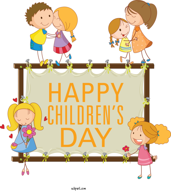 Free Holidays Picture Frame Design Poster For Children's Day Clipart Transparent Background