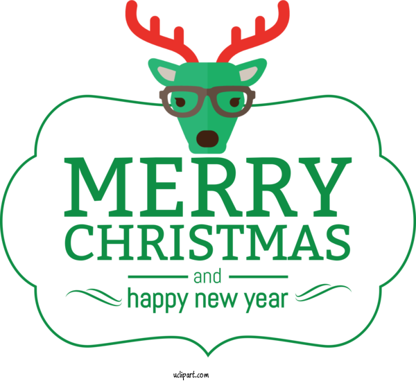 Free Holidays Reindeer Logo Antler For Christmas Clipart Transparent Background