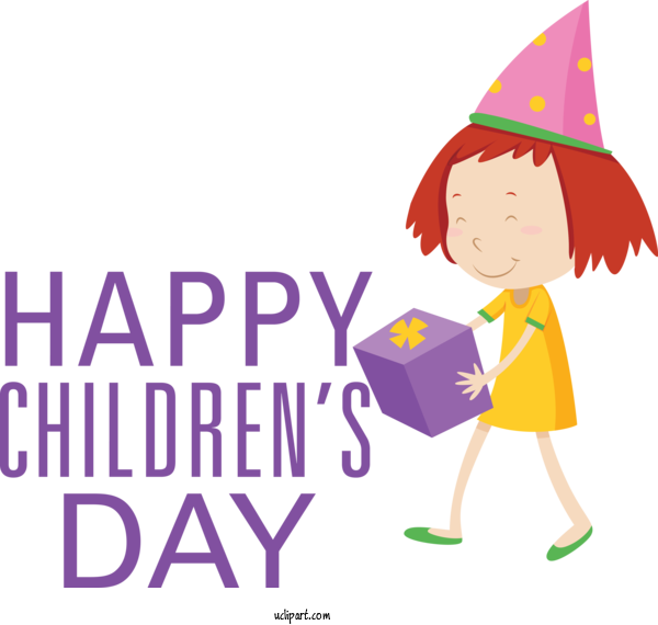 Free Holidays Design Logo Cartoon For Children's Day Clipart Transparent Background