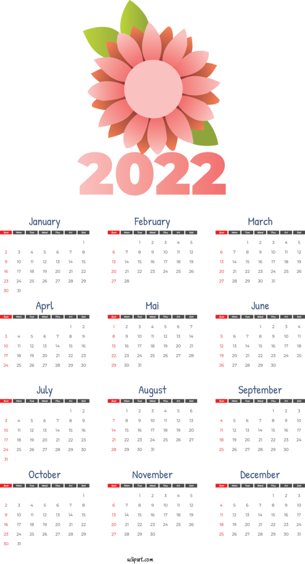 Free Life Calendar System Flower Meter For Yearly Calendar Clipart Transparent Background