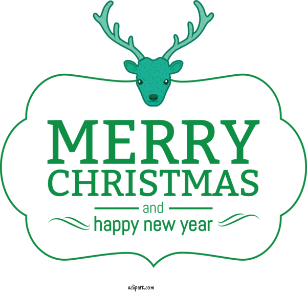 Free Holidays Deer Logo Antler For Christmas Clipart Transparent Background