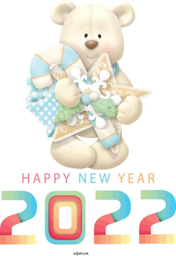 Free Holidays Bears Christmas Graphics Drawing For New Year 2022 Clipart Transparent Background