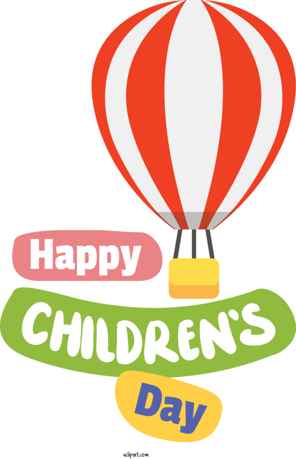 Free Holidays Hot Air Balloon Logo Balloon For Children's Day Clipart Transparent Background