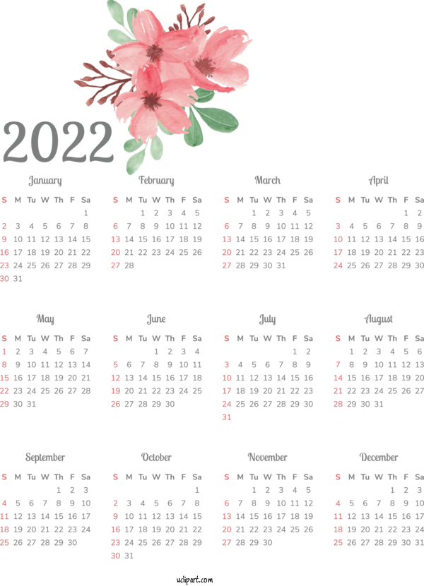 Free Life Flower Calendar India For Yearly Calendar Clipart Transparent Background