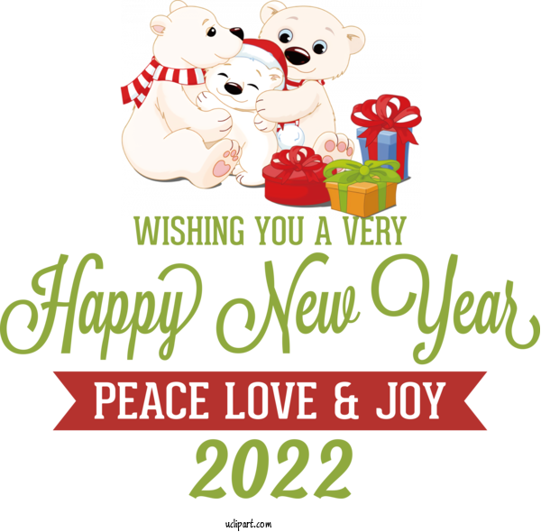 Free Holidays Polar Bear Bears Christmas Day For New Year 2022 Clipart Transparent Background