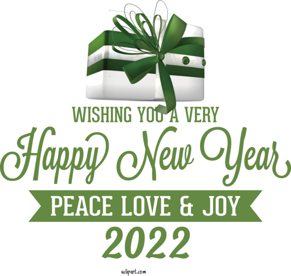 Free Holidays Logo Font Line For New Year 2022 Clipart Transparent Background