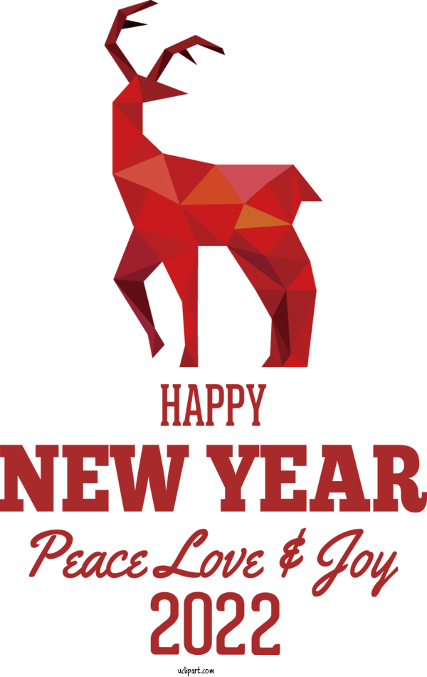 Free Holidays Reindeer Logo Design For New Year 2022 Clipart Transparent Background
