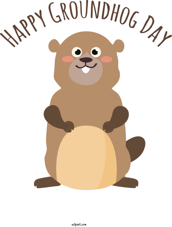 Free Holidays Cartoon Rodents Design For Groundhog Day Clipart Transparent Background
