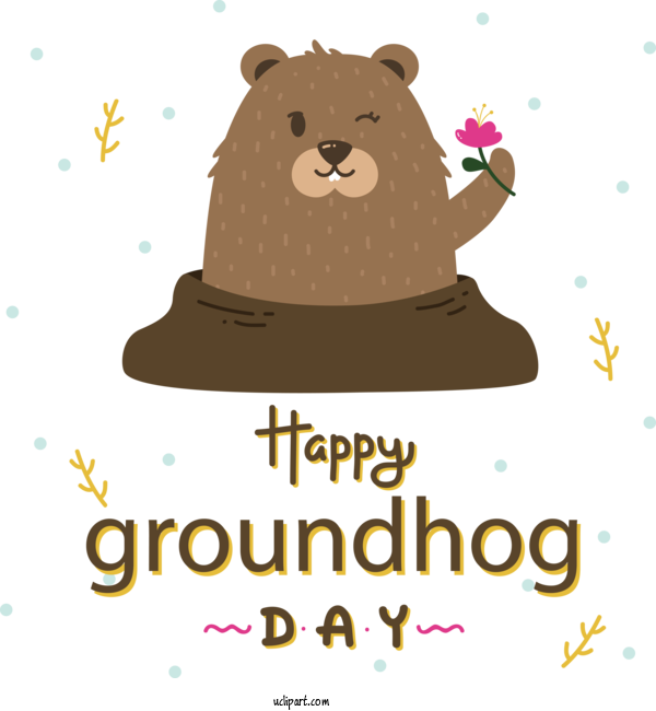 Free Holidays Rodents Beaver Cartoon For Groundhog Day Clipart Transparent Background