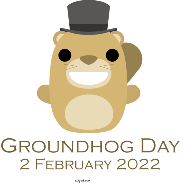 Holidays Human Logo Cartoon For Groundhog Day - Groundhog Day Clipart