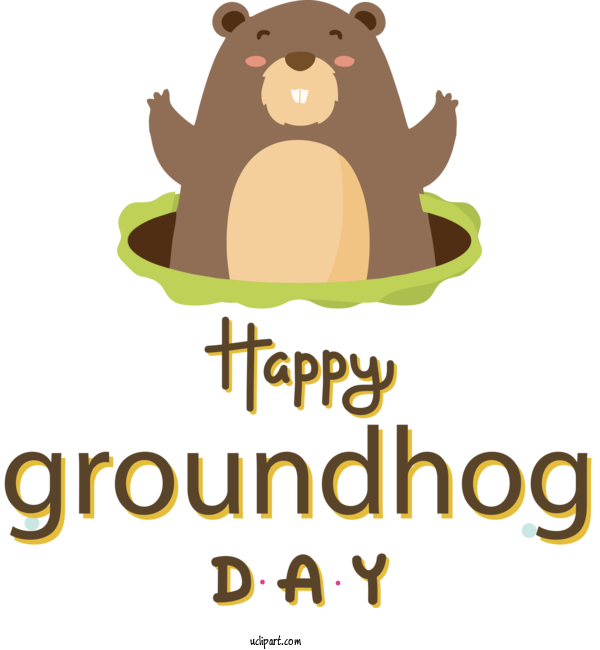Free Holidays Bears Human Logo For Groundhog Day Clipart Transparent Background