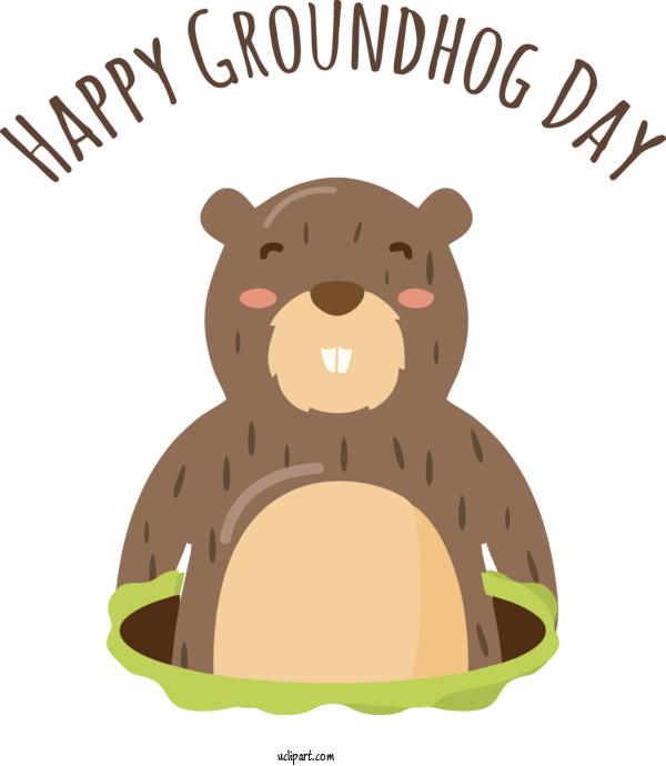 Free Holidays Brown Bear Bears Squirrels For Groundhog Day Clipart Transparent Background