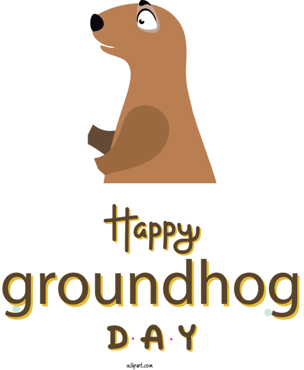 Free Holidays Logo Dog Cartoon For Groundhog Day Clipart Transparent Background