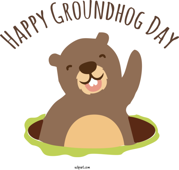 Free Holidays Rodents Beaver Cat Like For Groundhog Day Clipart Transparent Background