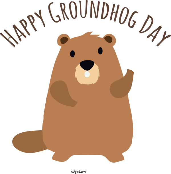 Free Holidays Rodents Beaver Muroids For Groundhog Day Clipart Transparent Background