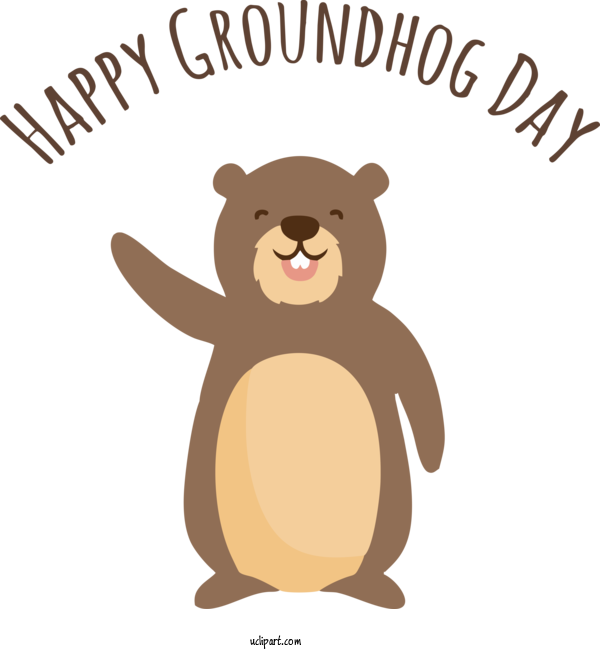 Free Holidays Rodents Bears Brown Bear For Groundhog Day Clipart Transparent Background