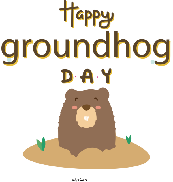 Free Holidays Logo Cartoon Dog For Groundhog Day Clipart Transparent Background