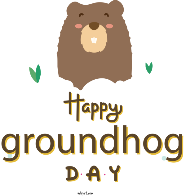 Free Holidays Logo Cartoon Snout For Groundhog Day Clipart Transparent Background