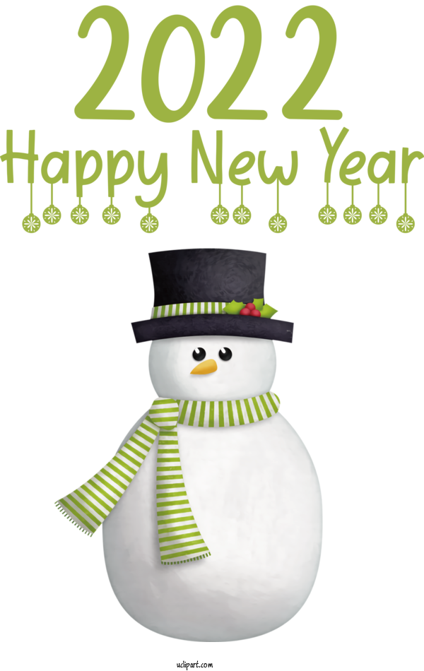 Free Holidays Bauble Snowman Design For New Year 2022 Clipart Transparent Background