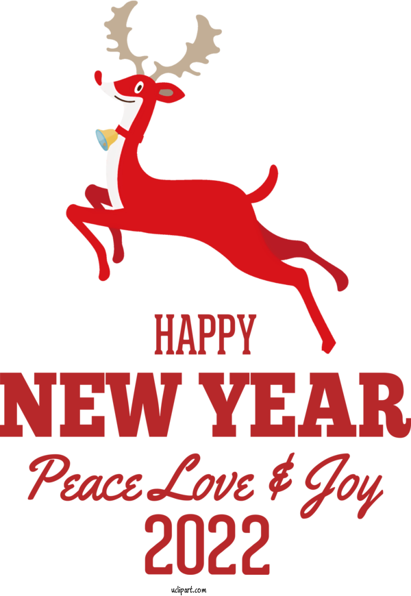 Free Holidays Reindeer Deer Christmas Decoration For New Year 2022 Clipart Transparent Background