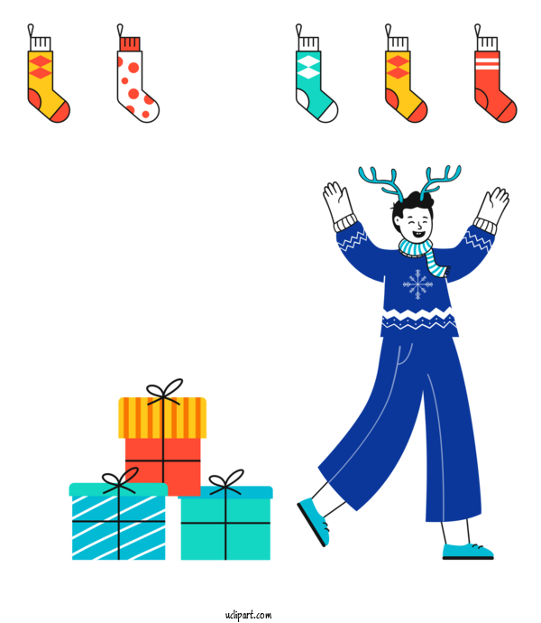 Free Holidays Human Cartoon Design For Christmas Clipart Transparent Background