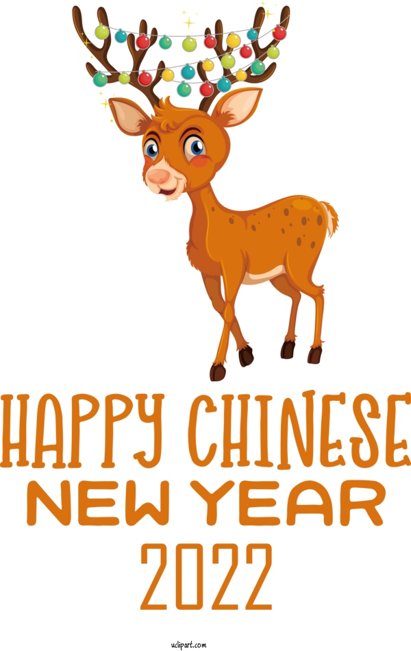 Free Holidays Reindeer Deer Antler For Chinese New Year Clipart Transparent Background