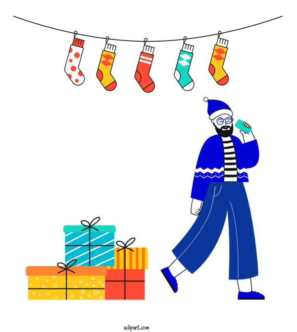 Free Holidays Human Cartoon Line For Christmas Clipart Transparent Background