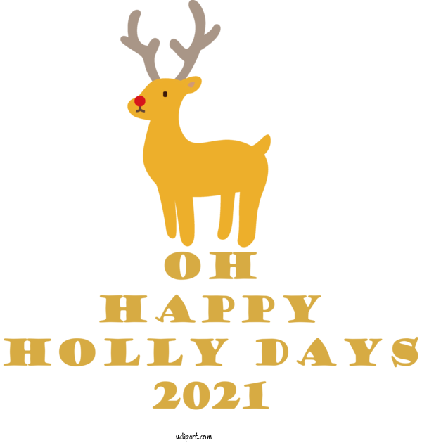 Free Holidays Rudolph Reindeer Christmas Day For Christmas Clipart Transparent Background