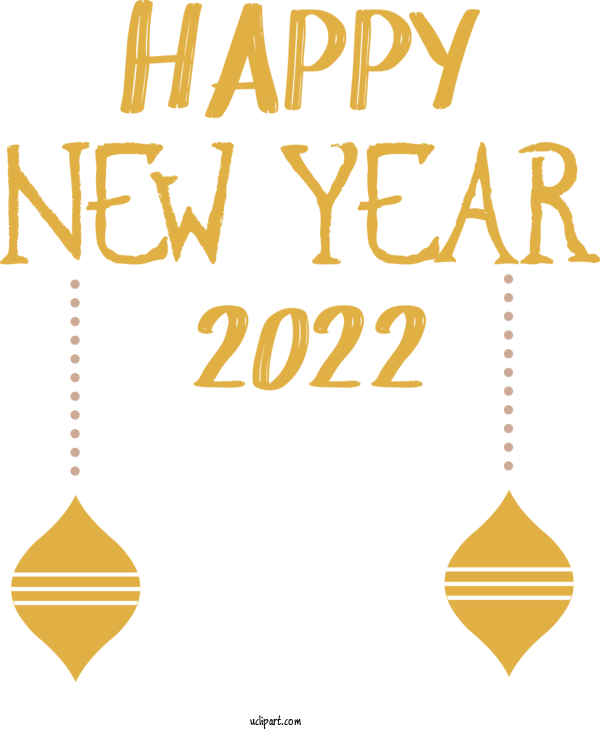 Free Holidays Line Yellow Paper For New Year 2022 Clipart Transparent Background