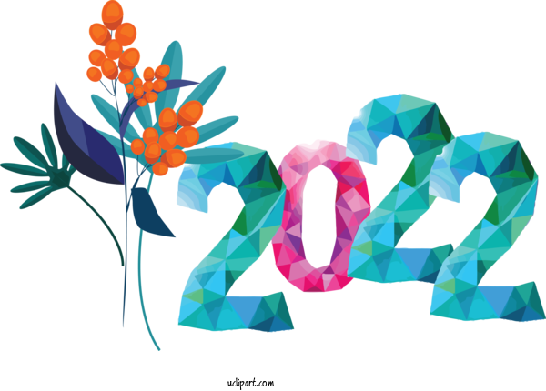 Free Holidays Flower Vase Floral Design For New Year 2022 Clipart Transparent Background