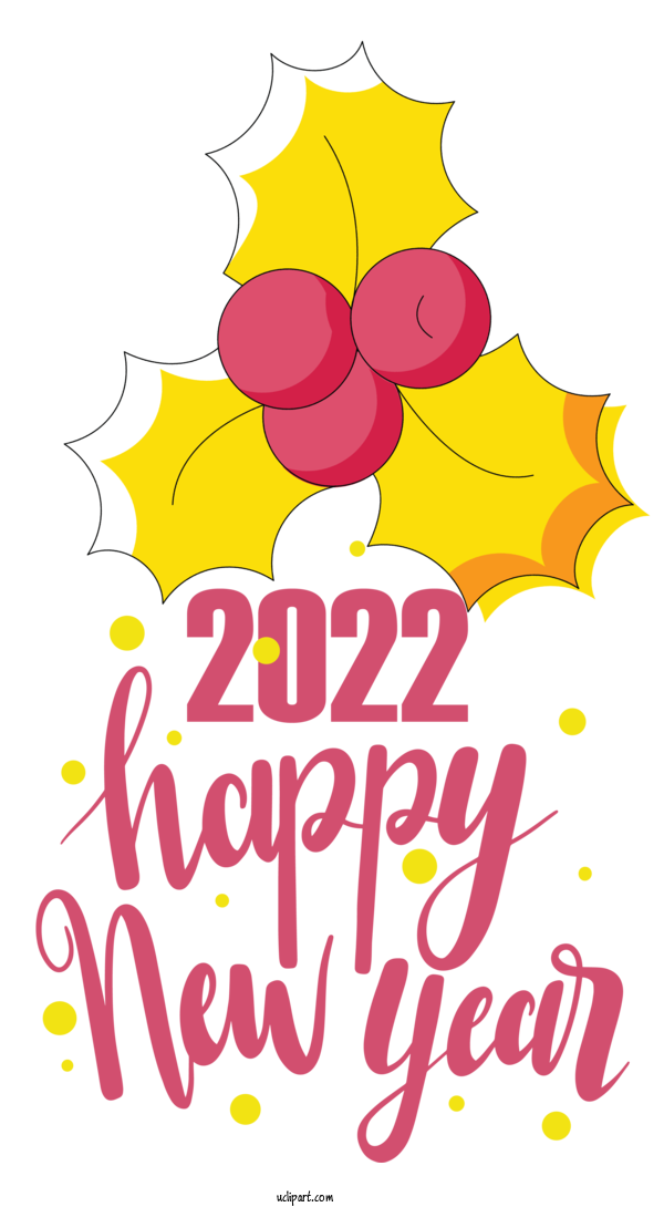 Free Holidays Design Floral Design Leaf For New Year 2022 Clipart Transparent Background