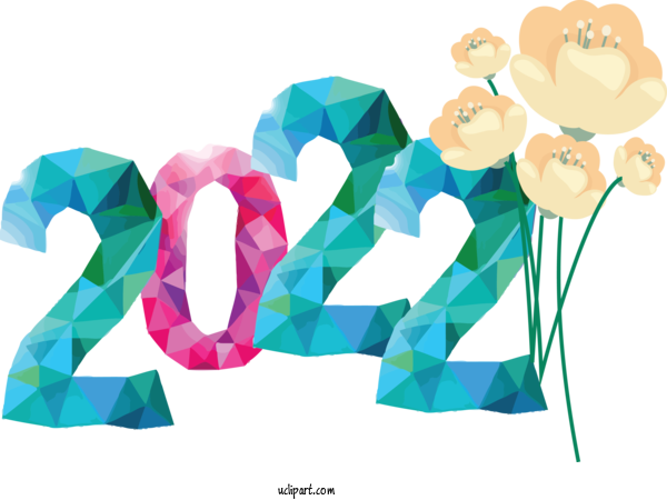 Free Holidays Design  Flower For New Year 2022 Clipart Transparent Background