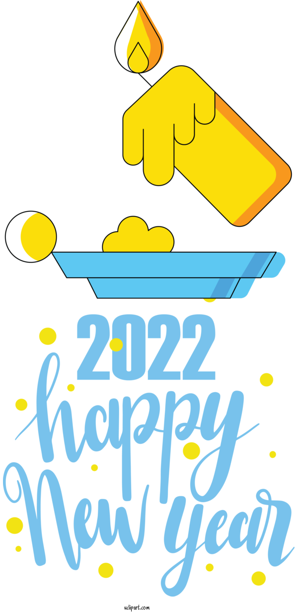 Free Holidays Line Cartoon Yellow For New Year 2022 Clipart Transparent Background
