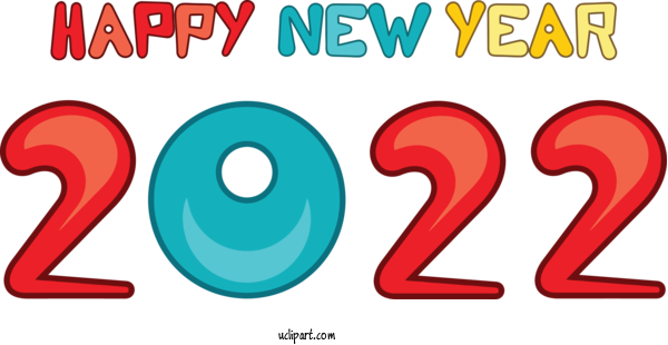 Free Holidays Logo Number Design For New Year 2022 Clipart Transparent Background