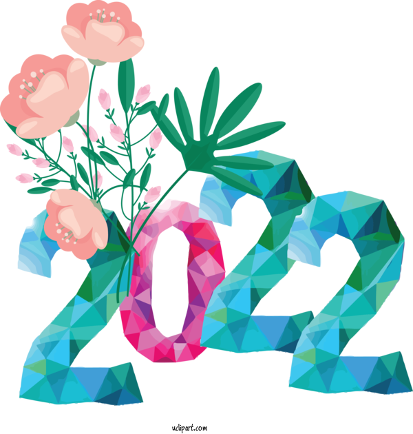 Free Holidays Leaf Design Floral Design For New Year 2022 Clipart Transparent Background